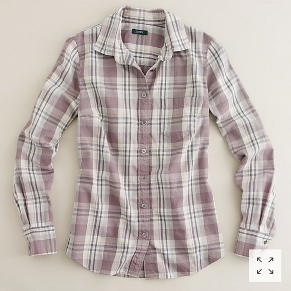 J. Crew Tops - J. Crew boy shirt in tomboy plaid.